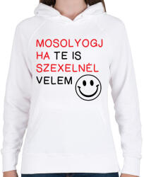 printfashion Mosolyogj ha te is - Női kapucnis pulóver - Fehér (5379810)
