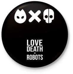 printfashion Love Death and Robots logo - Kitűző, hűtőmágnes - Fekete (7163283)