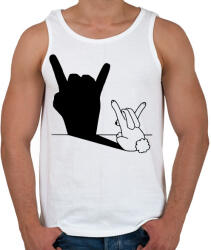 printfashion Nyuszi árnyék - Férfi atléta - Fehér (13315124)