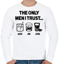 printfashion The only men I trust. . . Jack, Jim, Jose - Férfi pulóver - Fehér (16784781)
