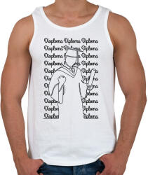 printfashion Diplomás minta - Vonalas - Férfi atléta - Fehér (6342293)