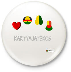 printfashion Kártya játékos minta #1 - Kitűző, hűtőmágnes - Fehér (7450566)
