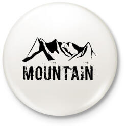 printfashion Mountain - Kitűző, hűtőmágnes - Fehér (4717588)