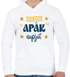 printfashion Boldog apák napját - Férfi kapucnis pulóver - Fehér (7127072)