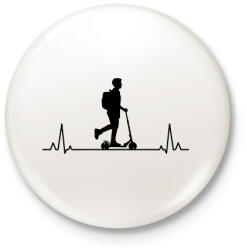 printfashion Roller szív - Kitűző, hűtőmágnes - Fehér (13819269)