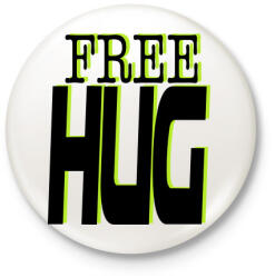 printfashion Free hug - Kitűző, hűtőmágnes - Fehér (3082439)