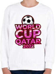 printfashion Foci világbajnokság Qatar 2022 - Gyerek pulóver - Fehér (10784641)