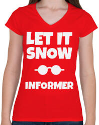 printfashion INFORMER - Női V-nyakú póló - Piros (9551125)