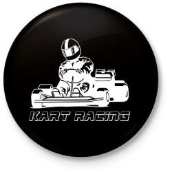 printfashion Kart racing - Kitűző, hűtőmágnes - Fekete (11425485)