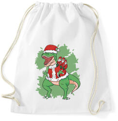 printfashion Karácsonyi T-rex - Sportzsák, Tornazsák - Fehér (10152416)
