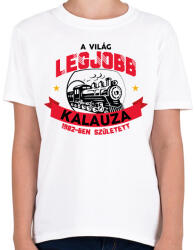 printfashion Legjobb kalauz - Évszámmal - Gyerek póló - Fehér (7683833)