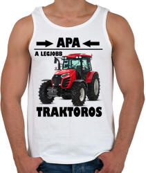 printfashion Apa a legjobb traktoros - Férfi atléta - Fehér (5779160)