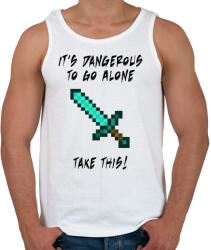 printfashion Veszélyes egyedül, ezt vidd magaddal! - Férfi atléta - Fehér (1220030)