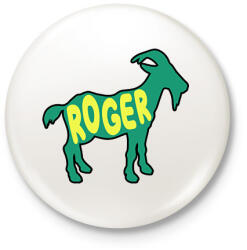 printfashion Roger Federer GOAT - Kitűző, hűtőmágnes - Fehér (15793646)