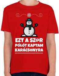 printfashion Ezt a szar pólót kaptam karácsonyra - Gyerek póló - Piros (10423981)