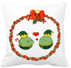 printfashion Karácsonyi borsók - Párnahuzat, Díszpárnahuzat - Fehér (4002149)