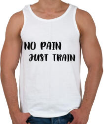 printfashion No Pain, Just Train - Férfi atléta - Fehér (2465290)