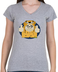 printfashion Zoge - Női V-nyakú póló - Sport szürke (415569)