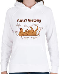 printfashion Vizsla anatómia - Női kapucnis pulóver - Fehér (7530246)