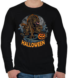 printfashion Halloween vérfarkas - Férfi hosszú ujjú póló - Fekete (5545895)