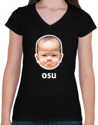 printfashion OSU - Női V-nyakú póló - Fekete (10967339)