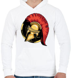 printfashion Spártai sisak - Férfi kapucnis pulóver - Fehér (12655080)