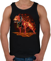 printfashion Tüzes pitbull - Férfi atléta - Fekete (3144575)