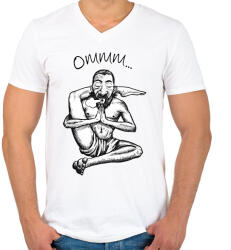 printfashion Ommm. . . - Jógázó férfi - Férfi V-nyakú póló - Fehér (6873607)