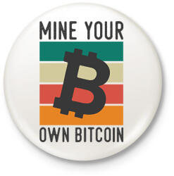 printfashion BITCOIN 4 EVER 82 - Kitűző, hűtőmágnes - Fehér (6212279)