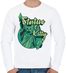 printfashion Cica szabadságszobor - Férfi pulóver - Fehér (4162157)