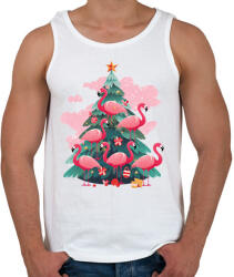 printfashion Flamingós karácsonyfa - Férfi atléta - Fehér (14597782)