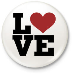 printfashion LOVE - Kitűző, hűtőmágnes - Fehér (3079190)