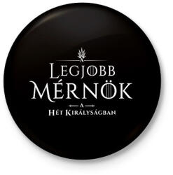printfashion got-legjobb-mernok-white - Kitűző, hűtőmágnes - Fekete (3095199)