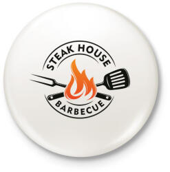 printfashion Steak house barbecue - Kitűző, hűtőmágnes - Fehér (5036070)