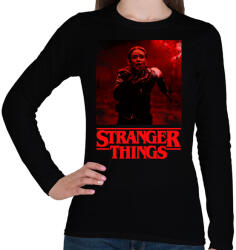 printfashion stranger things - Női hosszú ujjú póló - Fekete (7478903)