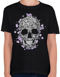 printfashion Spagetti koponya - Gyerek póló - Fekete (1067184)