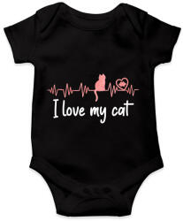 printfashion I love my cat - Baba Body - Fekete (6403214)