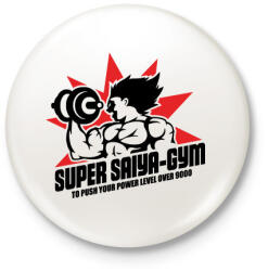 printfashion Super Saiyan Gym - Kitűző, hűtőmágnes - Fehér (3080109)