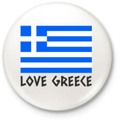 printfashion LOVE GREECE - Kitűző, hűtőmágnes - Fehér (10845549)