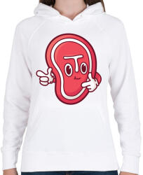 printfashion Steak hús - Női kapucnis pulóver - Fehér (5101926)