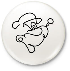 printfashion Popeye - Kitűző, hűtőmágnes - Fehér (10810089)