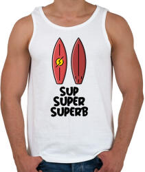 printfashion SUP SUPER SUPERB - Férfi atléta - Fehér (11454210)
