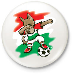 printfashion Magyar focis póló - Dabelő kutyával - Kitűző, hűtőmágnes - Fehér (10855024)