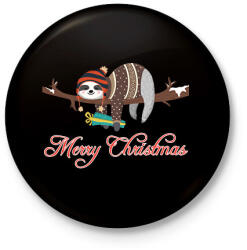 printfashion Merry Christmas - Kitűző, hűtőmágnes - Fekete (10926734)