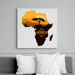 printfashion Afrika Térkép - Vászonkép - Fehér (6631007)