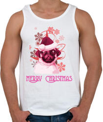 printfashion christmas pug - Férfi atléta - Fehér (2040271)