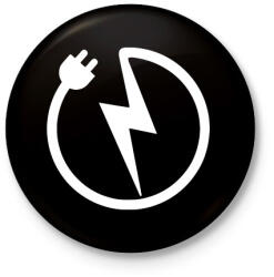 printfashion Villanyszerelő 2 - Kitűző, hűtőmágnes - Fekete (3102060)