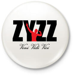 printfashion Zyzz - Veni Vidi Vici 2 - Fekete - Kitűző, hűtőmágnes - Fehér (3080591)