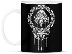 printfashion Fehér lótusz - Bögre - Fekete (6871301)