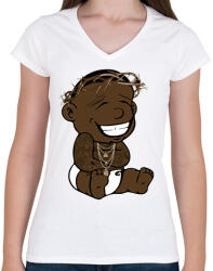 printfashion Billion dollar baby - Női V-nyakú póló - Fehér (2587955)